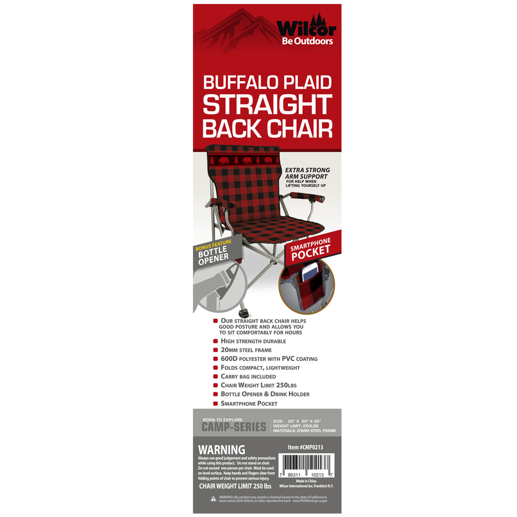 BUFFALO PLAID STRAIGHT BACK CHAIR