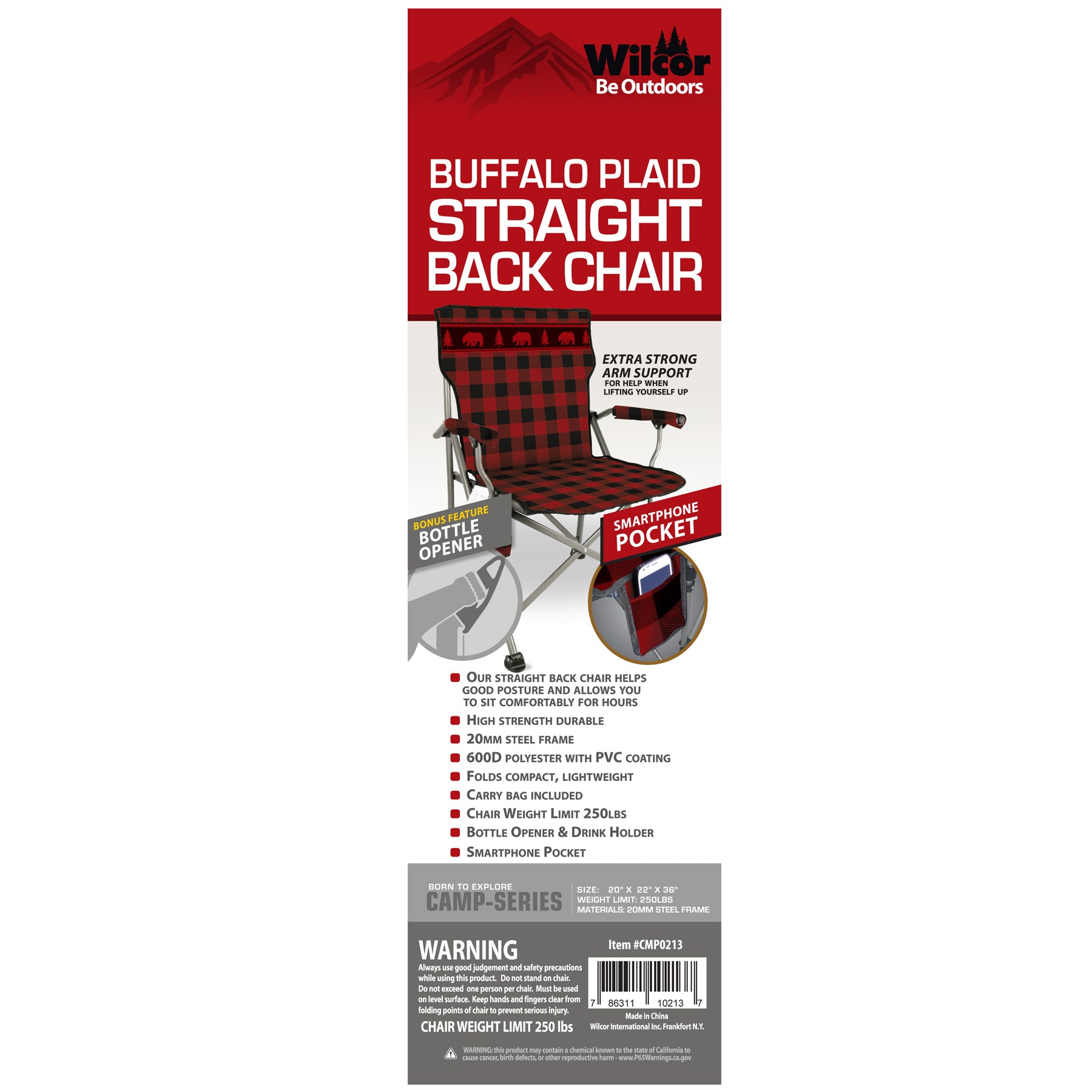 BUFFALO PLAID STRAIGHT BACK CHAIR