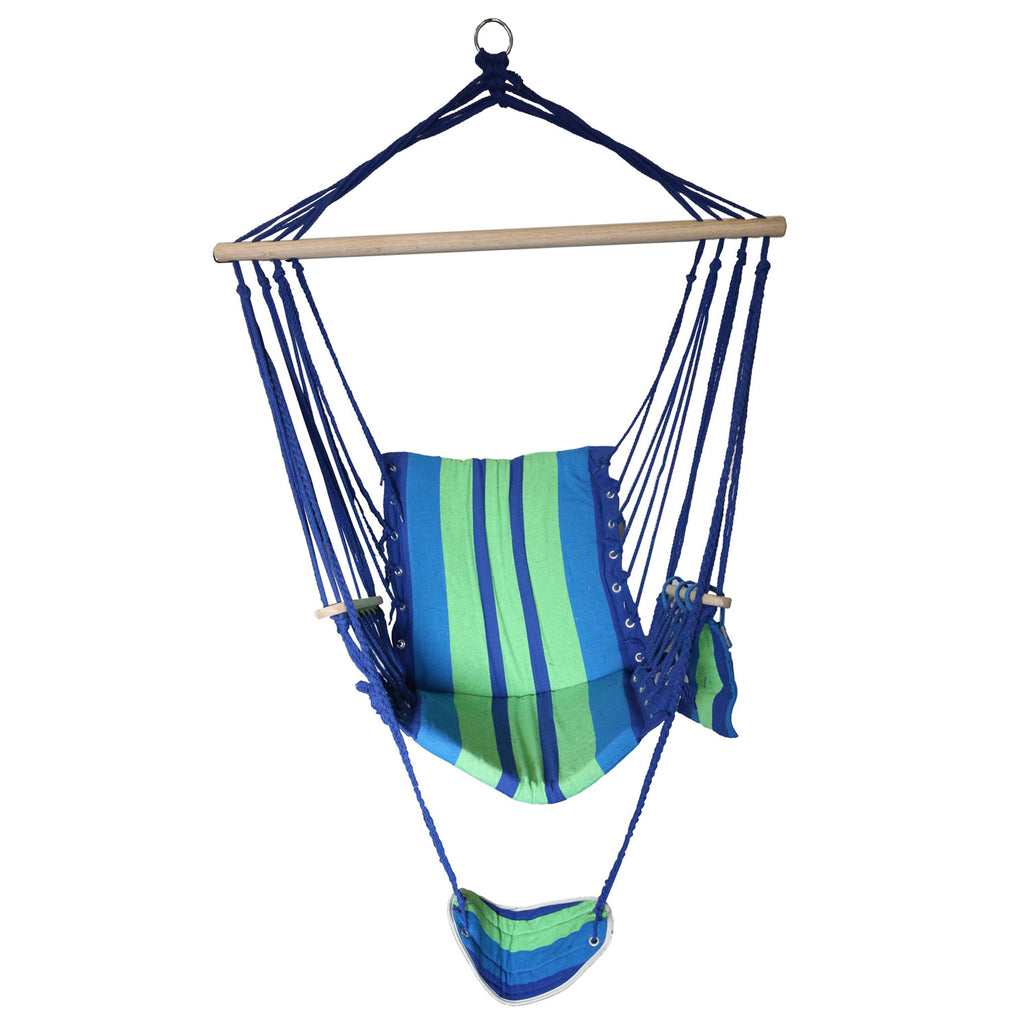 HAMMOCK CHAIR W/ SPONGE GREEN/BLUE