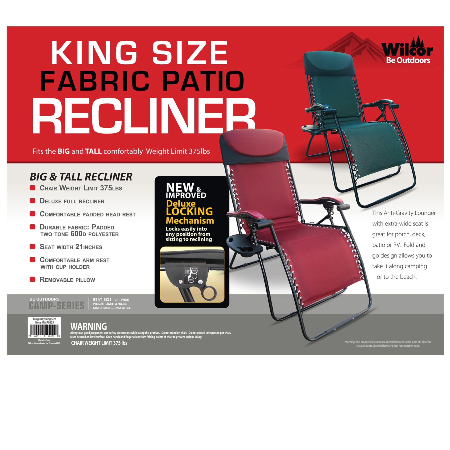 WILCOR RV RECLINER GREEN KING SIZE